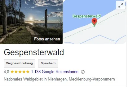 Google Bewertungen zum Gespensterwald