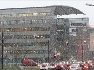Erster Schnee in Rostock am 11.02.2020