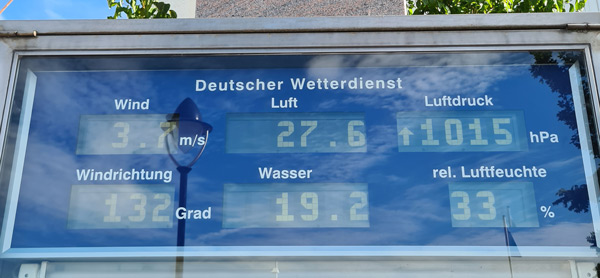 Wassertemperatur ostsee bei Warnemünde 01. August 2020